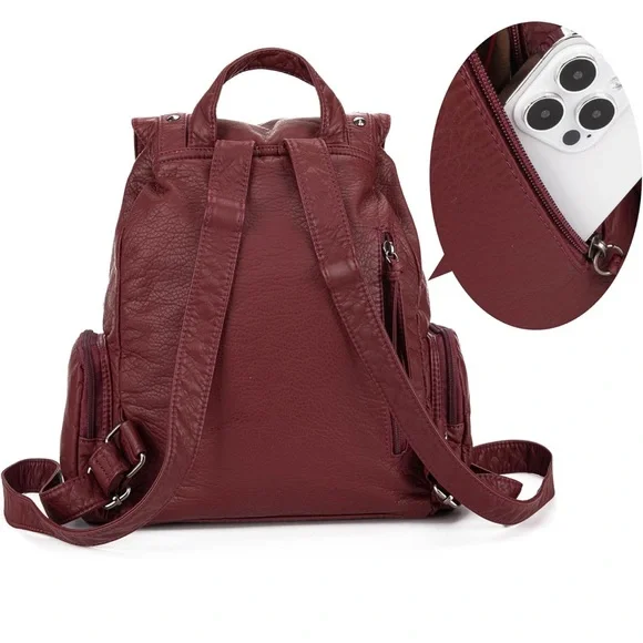 Montana West Red Backpack with Studded Details - Picture 7 of 7